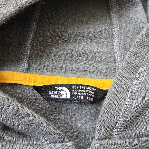 The North Face Kids Charcoal Hoodie with Bright Orange Logo - Picture 3 of 9